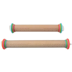 Adjustable Wood Rolling Pin with Removable Rings
