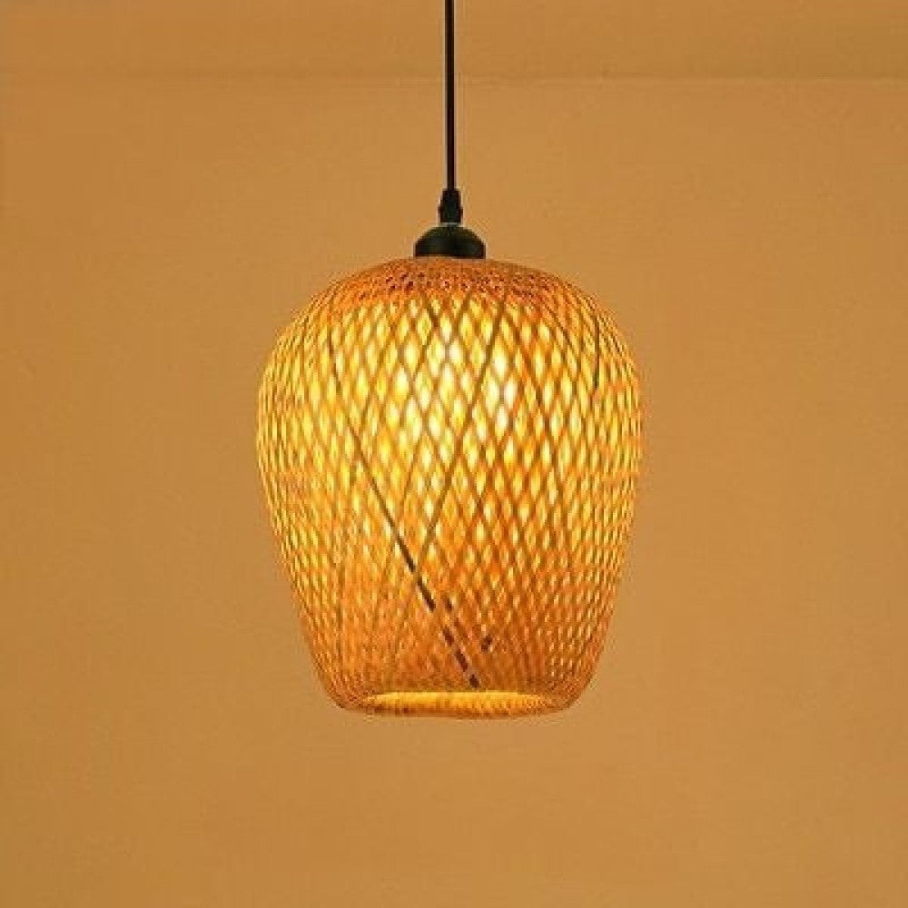 Bamboo Pendant Hand Knitted Chinese Style Lamps