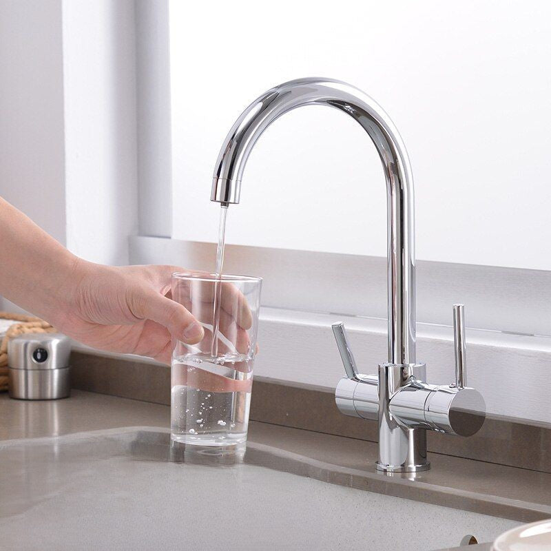 360 Degree Rotation Brass Drinking Filtered Water Kitchen Faucet