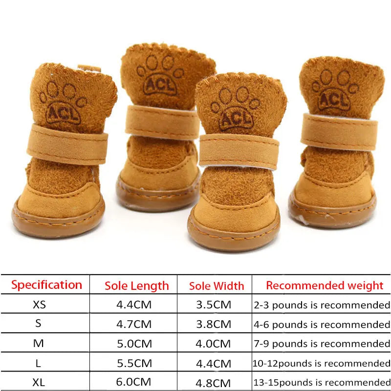 Boot-Type Non-Slip Cotton Warm Pet Shoes