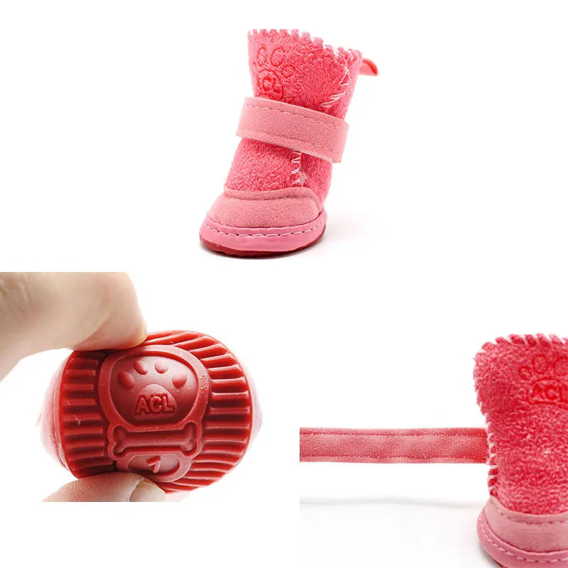 Boot-Type Non-Slip Cotton Warm Pet Shoes