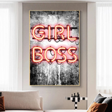 Boss Girl Neon Sign, With Decorative Artistic Painting