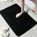 Cobblestone Embossed Absorbent Bathroom Rug Non-Slip Doormat