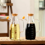 Creative Glass Oil Bottle with Bamboo Lid