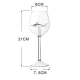 Crystal Wine Glass With Internal Shark Decoration