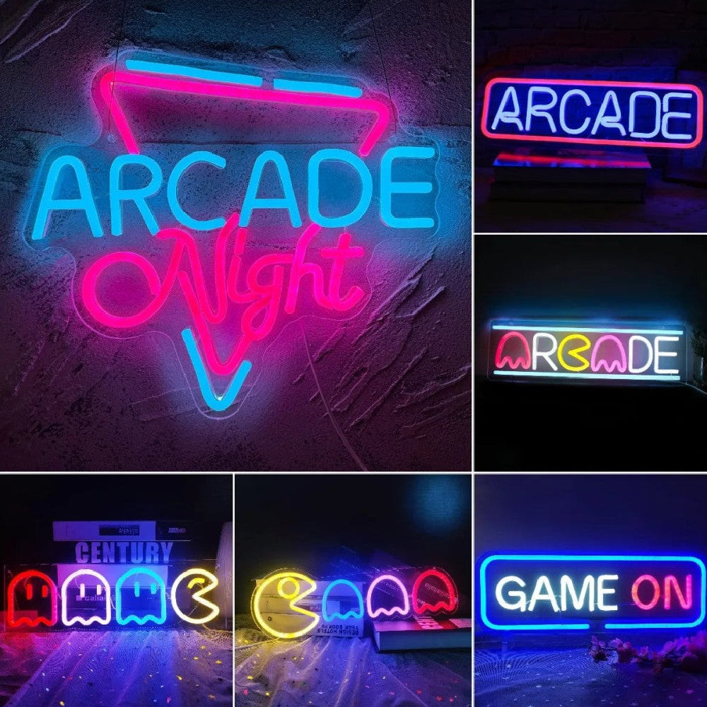 Custom Neon Sign Arcade LED Lights Pac-Man Game