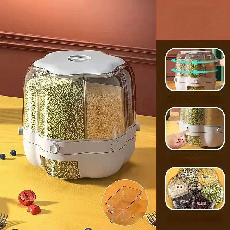 Dispenser Type 360° Rotating Large Kitchen Storage Container