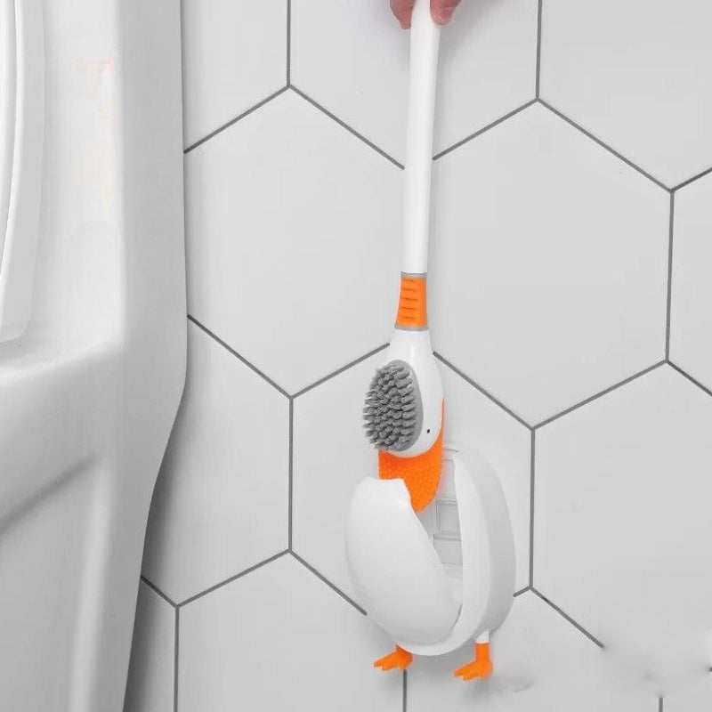 Egg-Shaped Silicone Punch-Free Toilet Brush With Feet