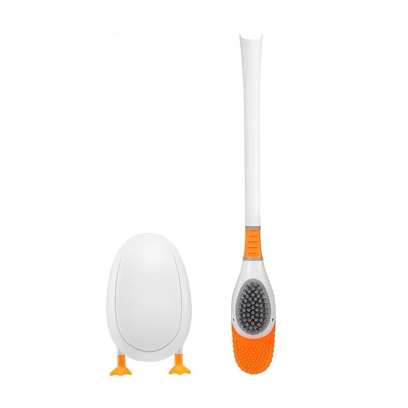 Egg-Shaped Silicone Punch-Free Toilet Brush With Feet