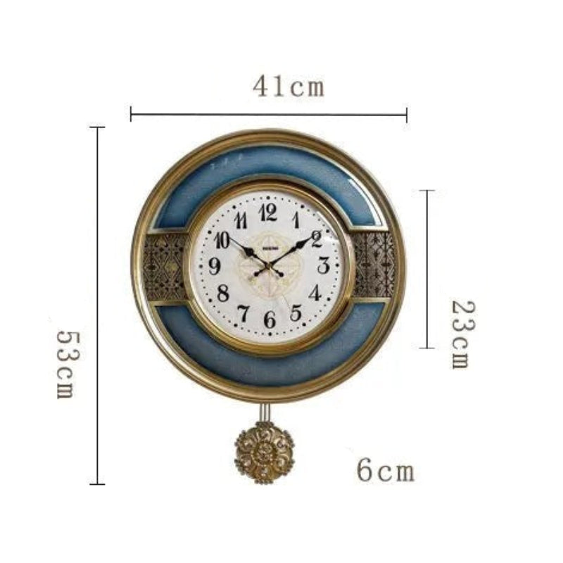European American Quartz Wall Clock With Design Pendulum