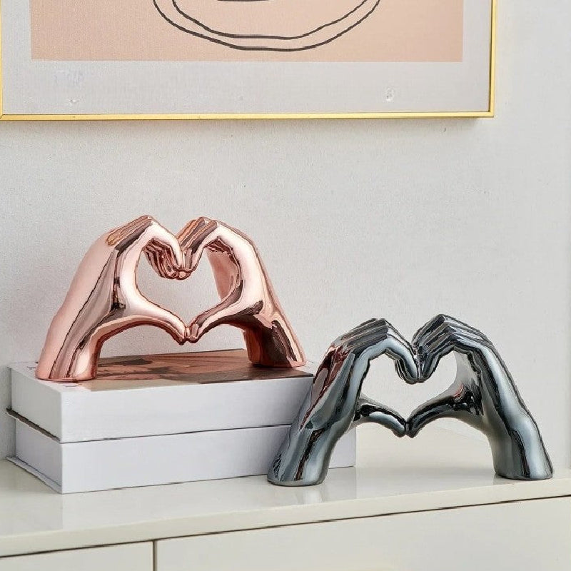Hand Sculpture Gesture of Love Heart Abstract Decoration