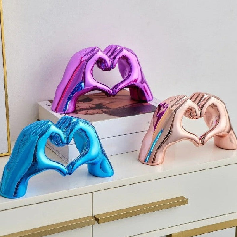 Hand Sculpture Gesture of Love Heart Abstract Decoration