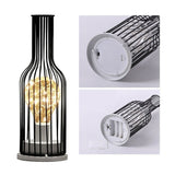 Hollow Out Wine Bottle Glass LED Lamp