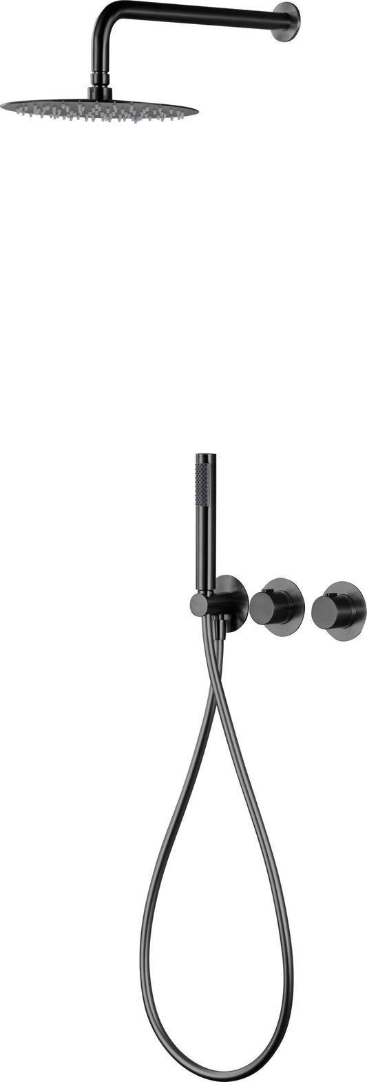 Conjunto Ducha Termostático Empotrado Assen Black Gun Metal