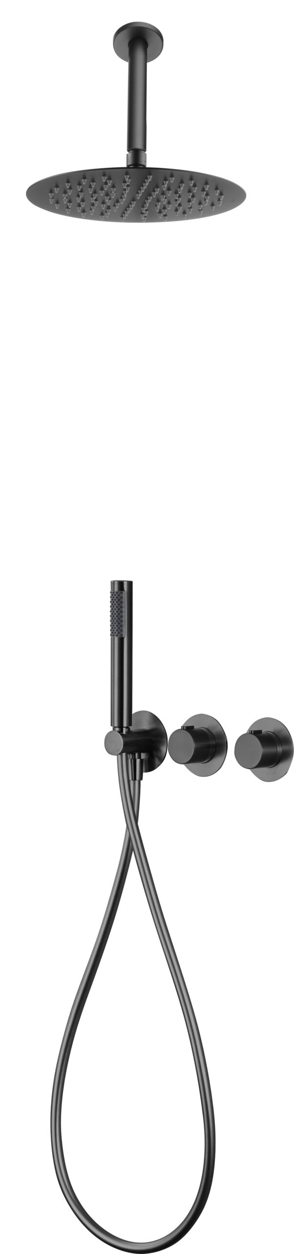 Conjunto Ducha Termostático Empotrado Breda Black Gun Metal