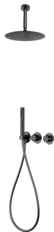 Conjunto Ducha Termostático Empotrado Breda Black Gun Metal