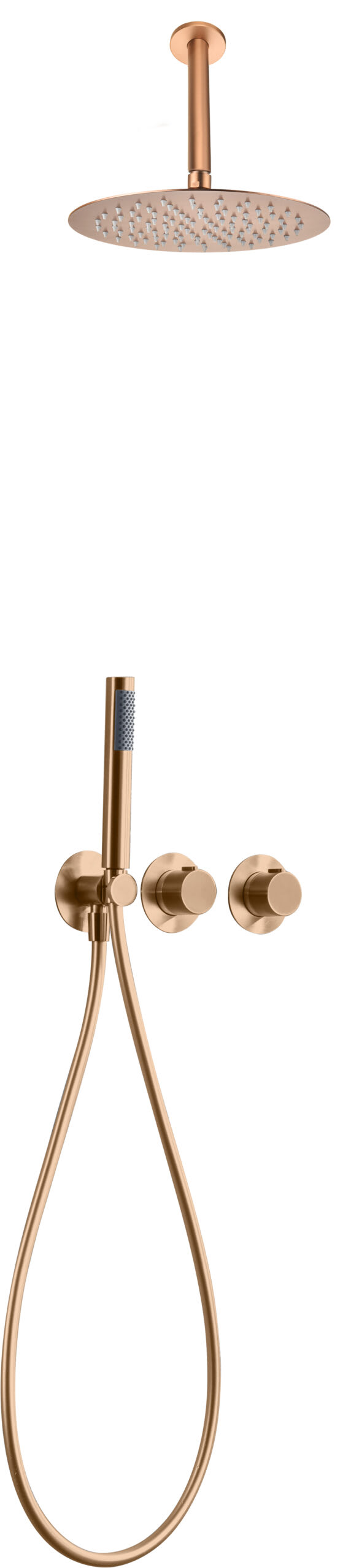 Conjunto Ducha Termostático Empotrado Breda Oro Rosa Cepillado