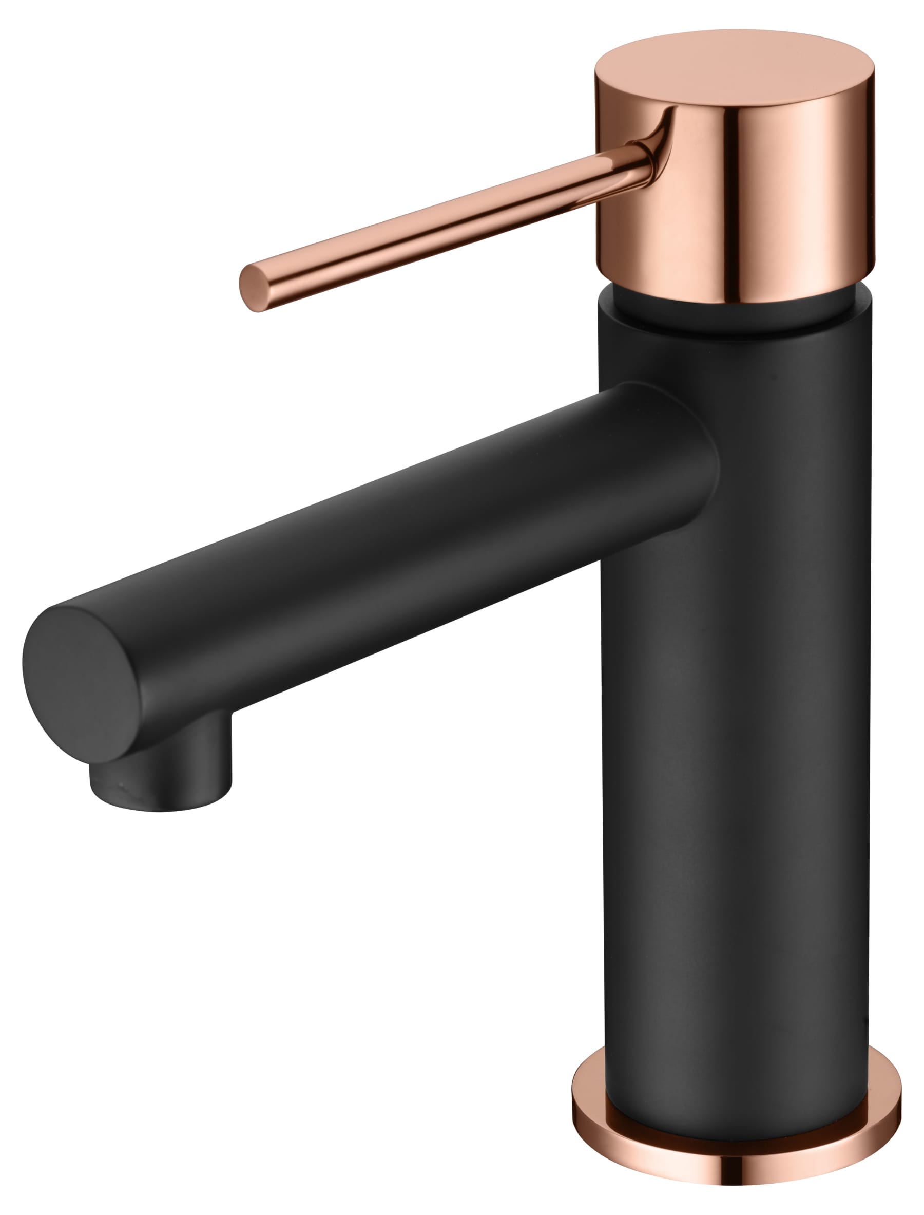 Monomando Lavabo Milos Negro Oro Rosa