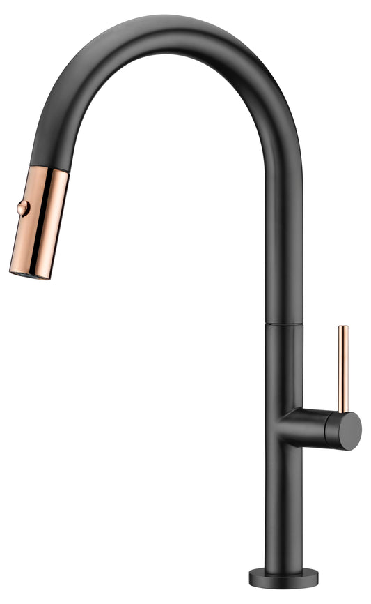 Grifo De Cocina Samoa Negro Oro Rosa