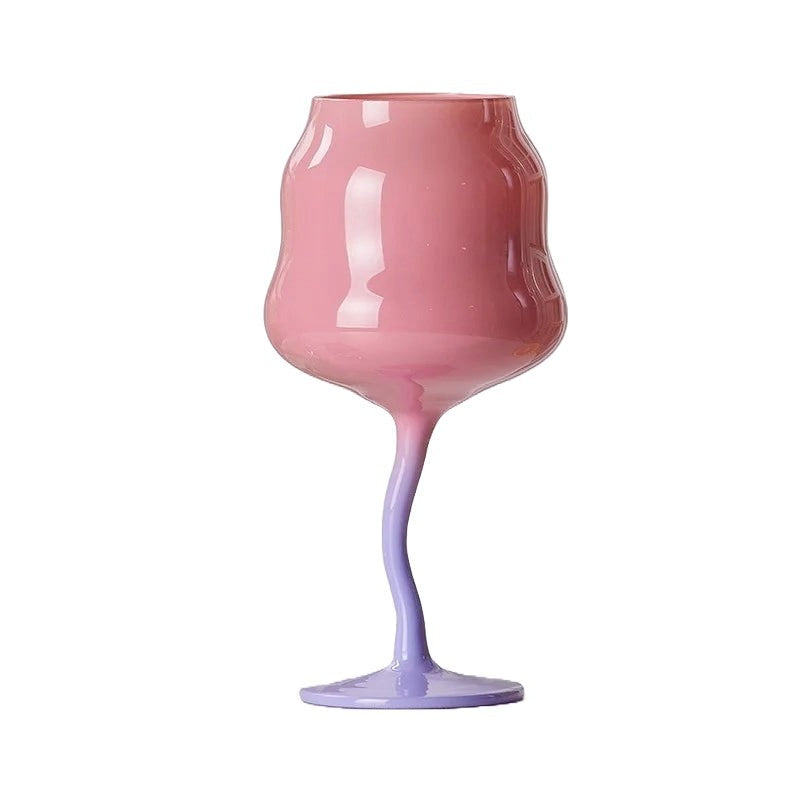 Ins Style Crystal Wine Glass, Abstract Pastel Color