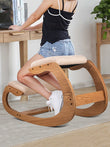 Ergonomic Wooden Kneeling Stool Posture Office Chair