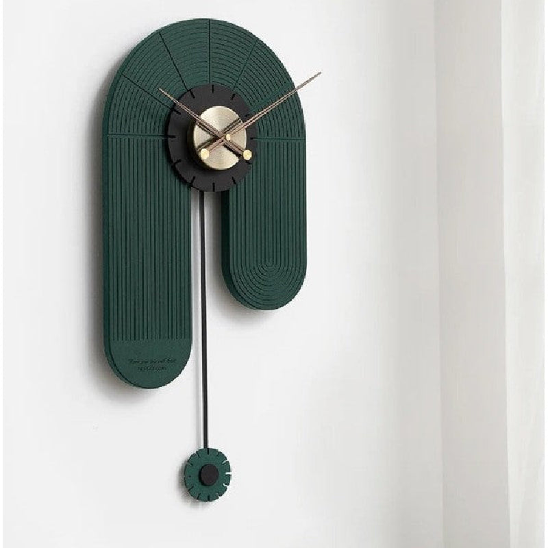 Large Pendulum Wall Clock Creative Modern Wooden Design