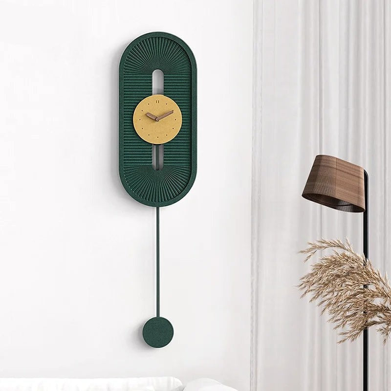 Large Wall Clock with Pendulum Nordic Modern