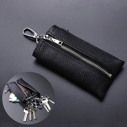 Leather Texture Closure Multifunction Key Wallet