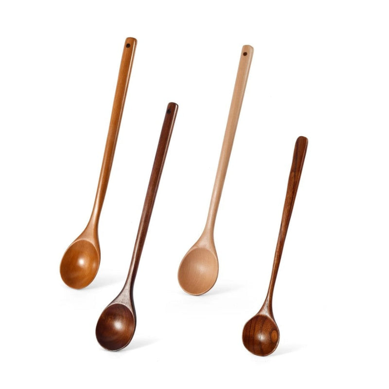 Long Natural Wooden Soup Spoon