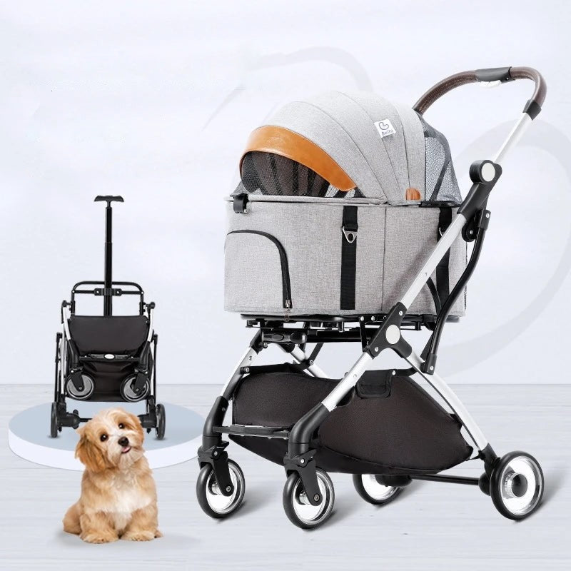 Luxury Pet Stroller Detachable Folding Transport