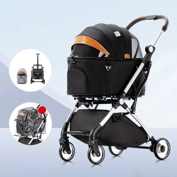 Luxury Pet Stroller Detachable Folding Transport