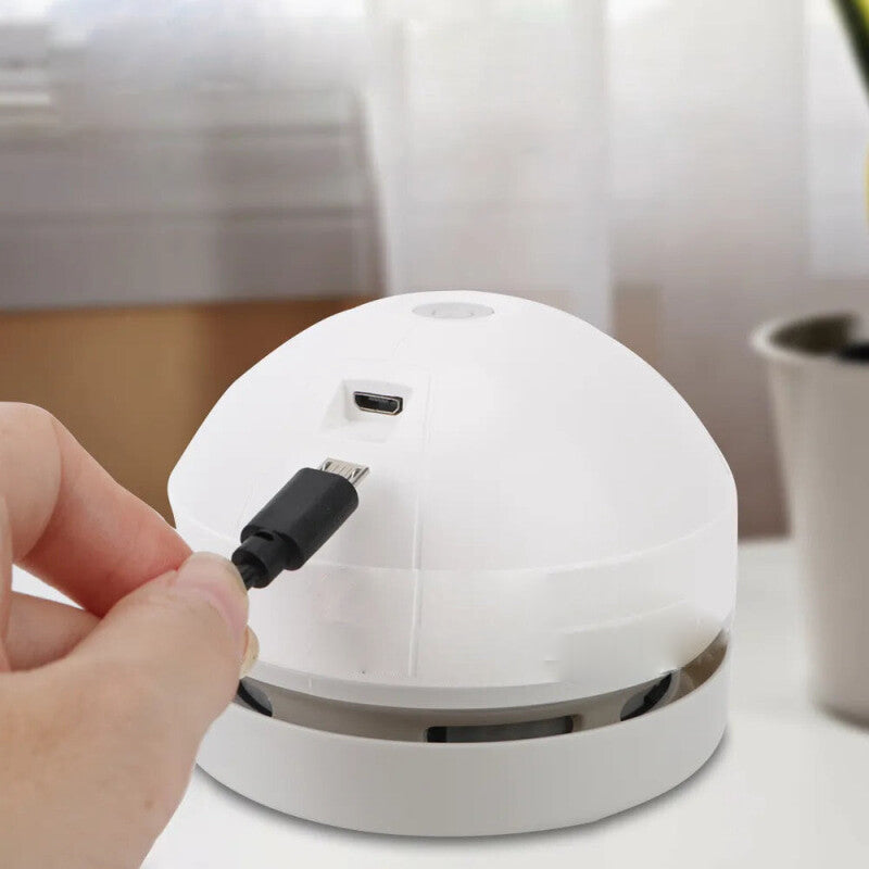 Mini Desktop Dust Vacuum Cleaner with Brush with USB Charging