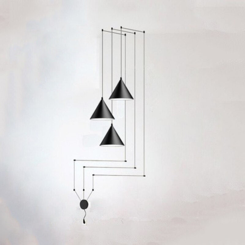 Modern Long Geometric Wire Design Pendant Light