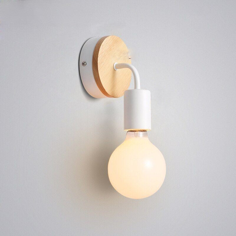 Modern Wood Hang Wire Wall Lamp