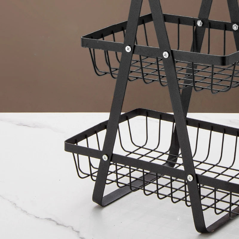 Multi-Layer Grid Three-Tier Shelf Basket