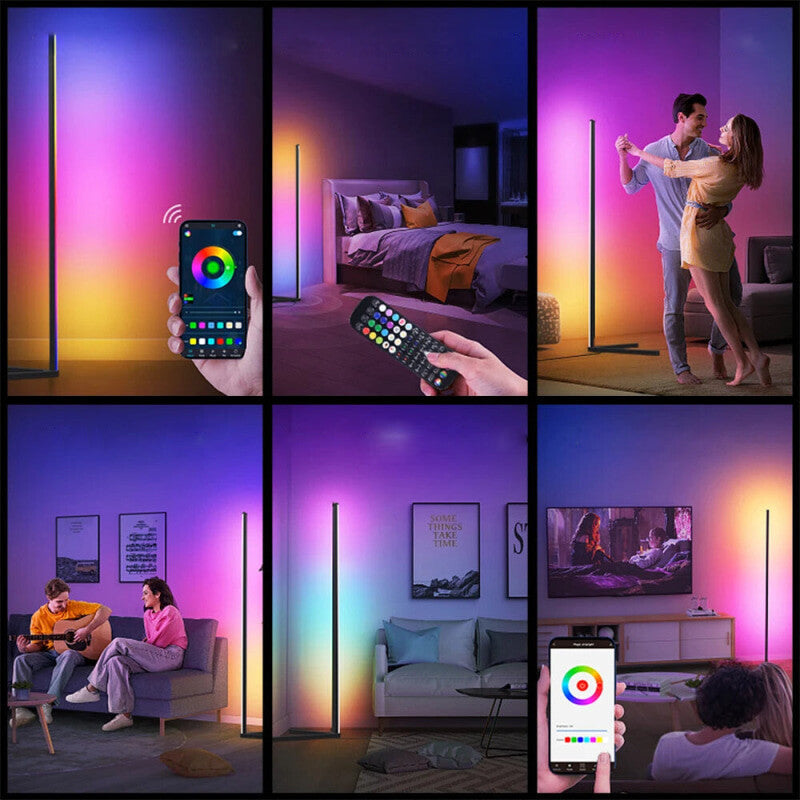 Nordic Dimmable RGB Corner Floor Lamp with Smart App