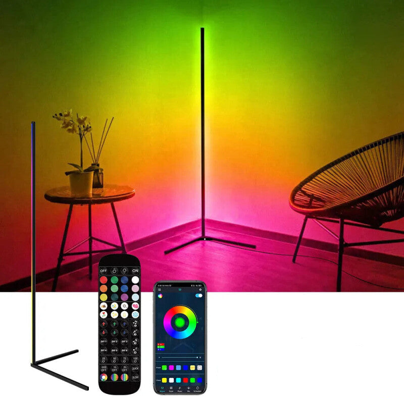 Nordic Dimmable RGB Corner Floor Lamp with Smart App