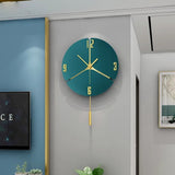 Nordic Modern Wooden Quartz Wall Clock with Pendulum