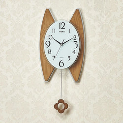 Nordic Vintage Wooden Wall Clock Quartz Pendulum
