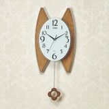 Nordic Vintage Wooden Wall Clock Quartz Pendulum