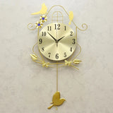 Nordic Wall Clock Modern Bird Design With Pendulum