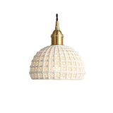 Pendant Lamp With Nordic Style Copper and White Ceramic