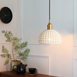 Pendant Lamp With Nordic Style Copper and White Ceramic