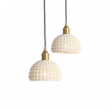 Pendant Lamp With Nordic Style Copper and White Ceramic