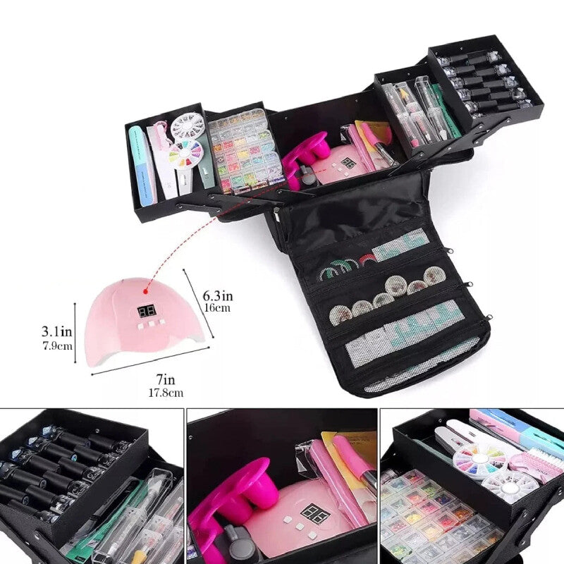 Portable Folding Cosmetic Tool Box