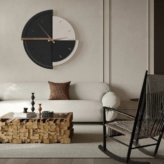 Retro Minimalist Wall Clock Abstract Geometric Round