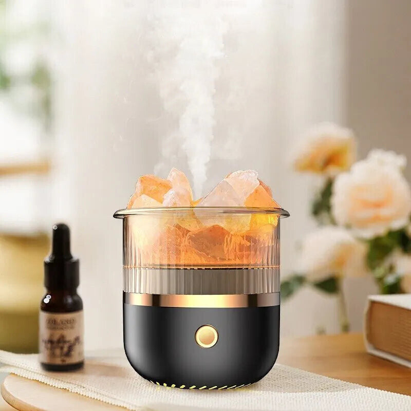 Salt Stone Air Humidifier Mist Measurement with Night Light