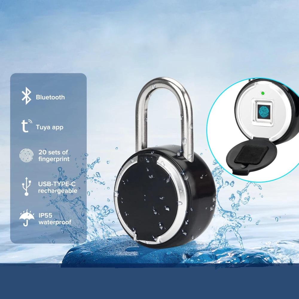 Smart Padlock With Biometric Waterproof Electronic Lock