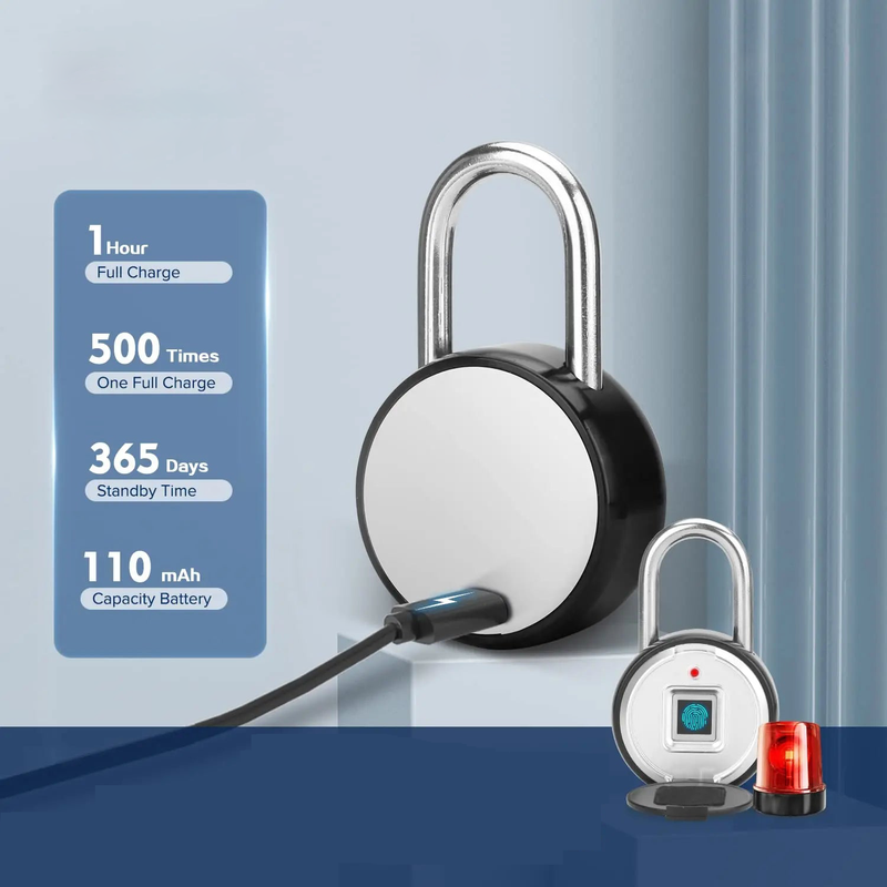 Smart Padlock With Biometric Waterproof Electronic Lock