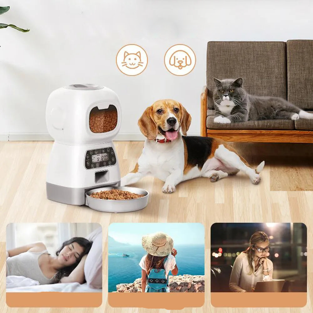 Smart WIFI Automatic Pet Feeder with Voice Recorder